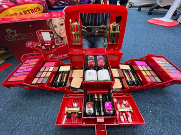 Classic Deluxe vanity case Makeup kit | All in One Product Makeup Sets for Girls  Red Box